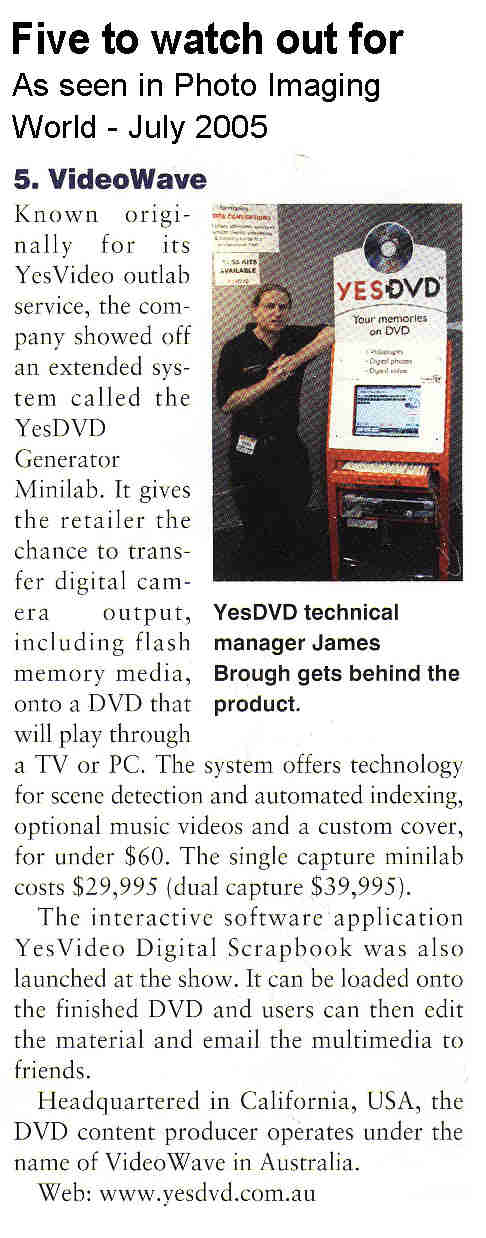 Article from Photo Imaging World July 2005